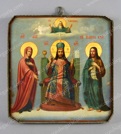 CHRIST EN MAJESTÉ.
Entouré de la Sainte Mère...