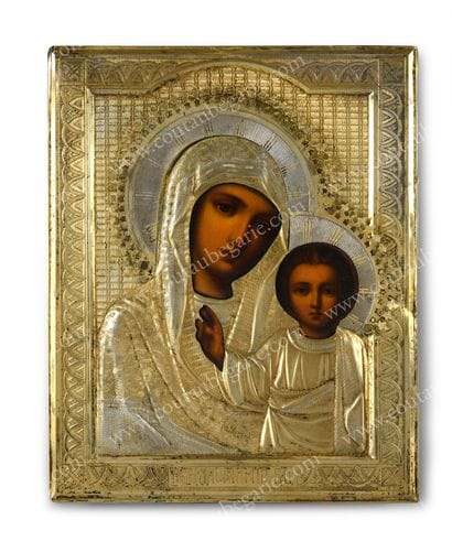 HOLY VIRGIN OF KAZAN.
Russian icon, tempera...
