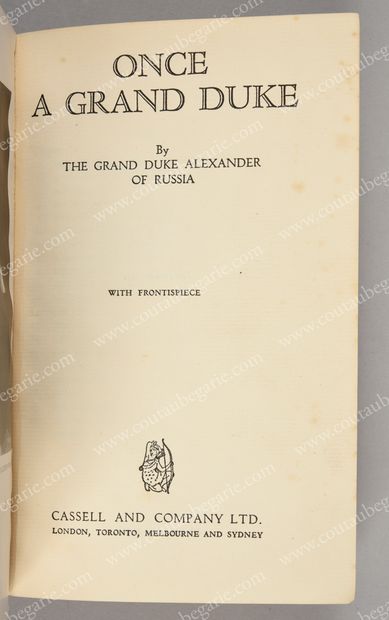 ALEXANDER MIKHAILOVICH, Grand Duke of Russia....