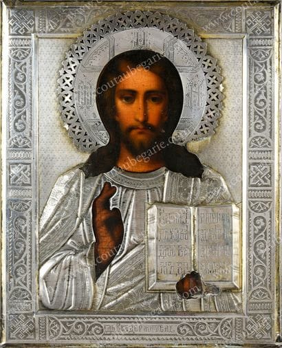 CHRIST PANTOCRATOR.
Russian icon, tempera...