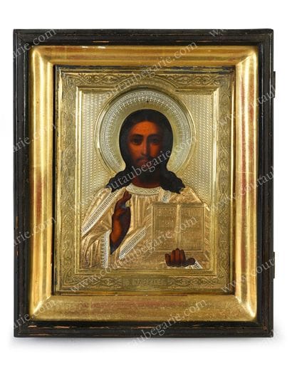 CHRIST PANTOCRATOR.
Russian icon, tempera...