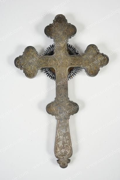 A VERMEIL PROCESSION CROSS. 
 With chased...