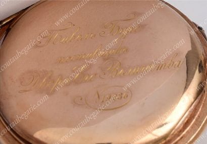 MONTRE DE POCHE SAVONNETTE EN OR ROSE. PRÉSENT...
