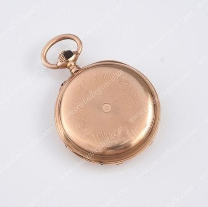 MONTRE DE POCHE SAVONNETTE EN OR ROSE. PRÉSENT...
