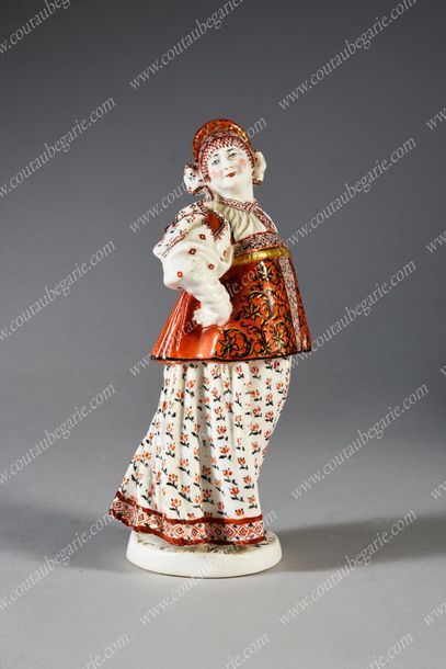 FIGURINE EN PORCELAINE POLYCHROME.
Représentant...