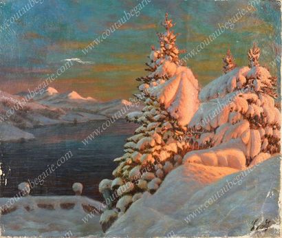 ÉCOLE RUSSE DU XXe SIÈCLE.

Paysage hivernal...