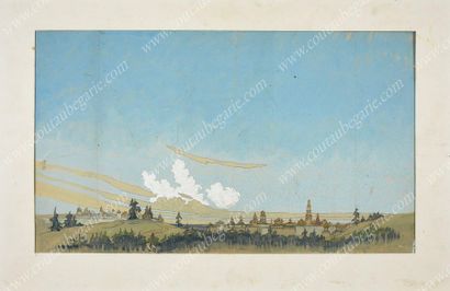 Ecole russe du XXè siècle.

Vue d'un village...