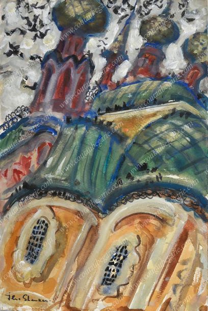 SHENKER Ilya (°1922).

Vue des clochers d'une...