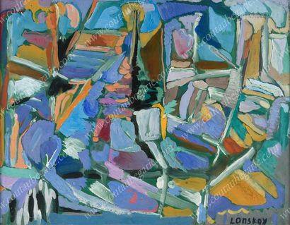 LANSKOY André (1902-1976).

Scène abstraite.
Gouache...