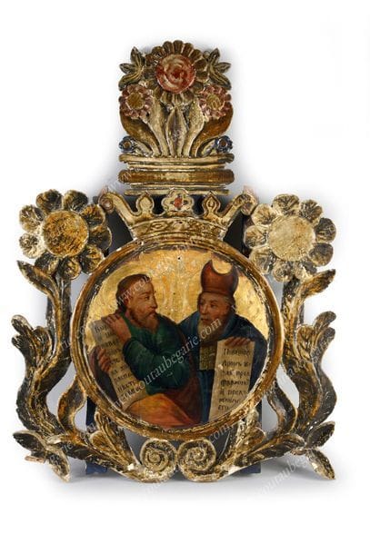 ICÔNE DES PROPHÈTES MOÏSE ET AARON.
Tempera...