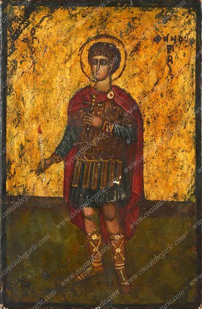 ICÔNE DE SAINT MARTYR THÉODORE STRATILAT.
Tempera...