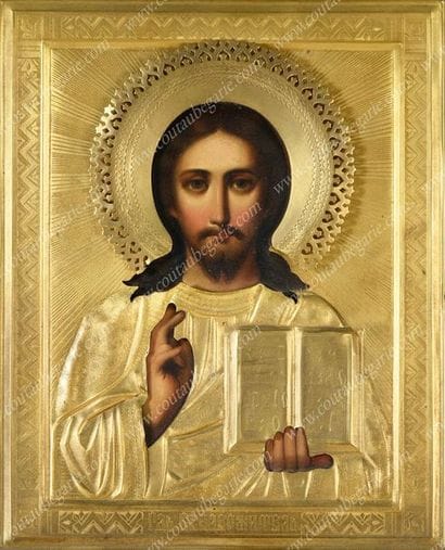 ICÔNE DU CHRIST PANTOCRATOR.
Tempera sur...
