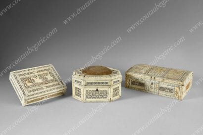 COFFRET EN IVOIRE DE MORSE.
De forme rectangulaire,...