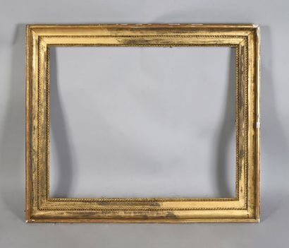 Carved and gilded wood frame with heart and...