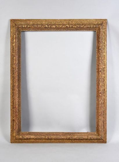 Beautiful carved and gilded oak frame with...