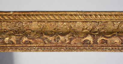 Beautiful carved and gilded oak frame with...