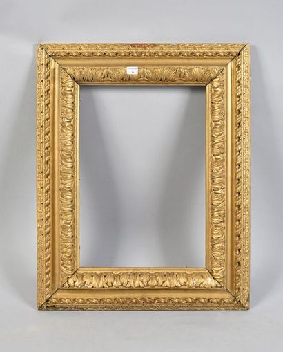 Sculpted and gilded linden wood frame with...