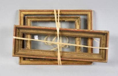 Set of three chopsticks in wood and golden...