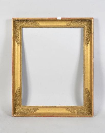 Wooden frame and gilded paste with palmette...