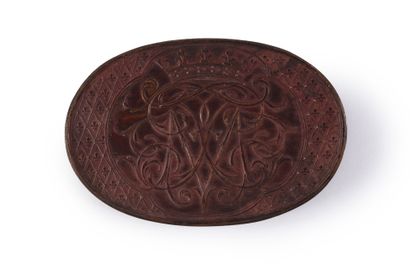 ATTENDANCE TOKEN. Oval shape, in gilt copper,...
