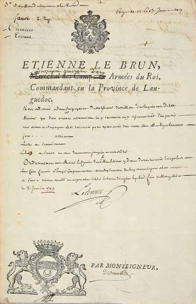 ROYAL AND MILITARY ORDERS]. 
 Set of 11 signed...