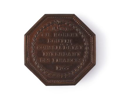 ATTENDANCE TOKEN. Octagonal shape, in gilded...