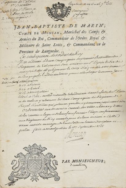 ROYAL AND MILITARY ORDERS]. 
 Set of 11 signed...