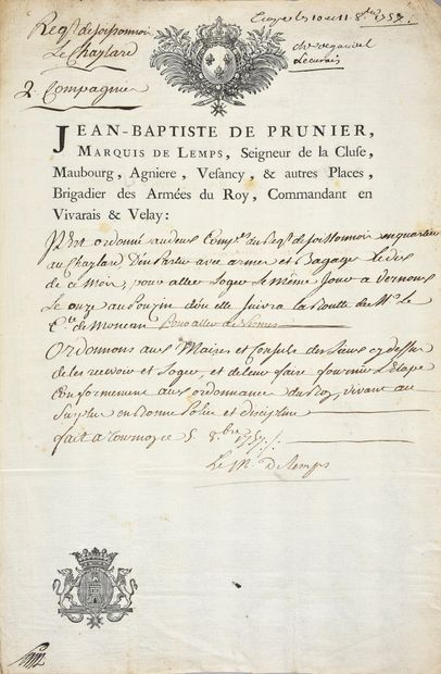 ROYAL AND MILITARY ORDERS]. 
 Set of 11 signed...