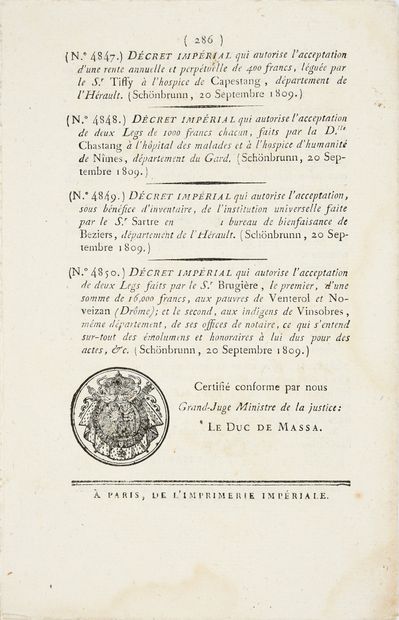 DIVORCE OF EMPEROR NAPOLEON.
Bulletin des...