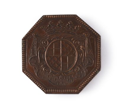ATTENDANCE TOKEN. Octagonal shape, in gilded...