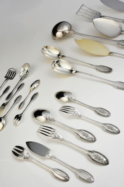 IMPORTANT SILVER MENAGER.
PUIFORCAT, PARIS,...