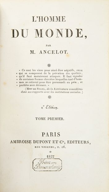 ANCELOT M.
L'homme du monde, published by...