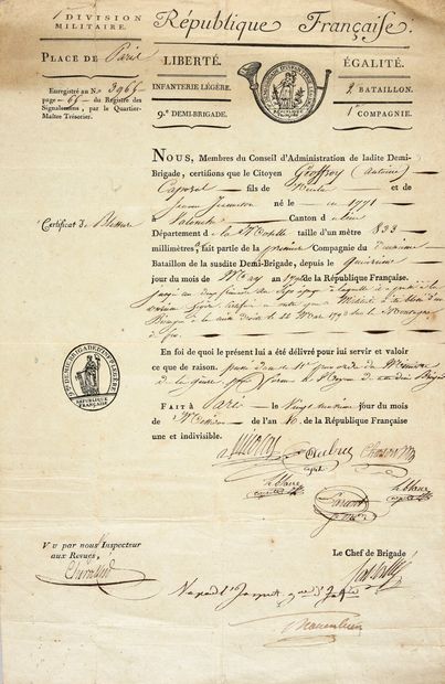 ROYAL AND MILITARY ORDERS]. 
 Set of 11 signed...