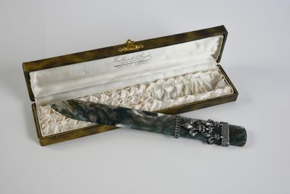 PAPER CUTTER. Rectangular shape carved in...
