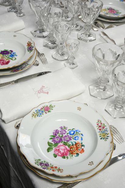 PORCELAIN TABLE SET, MEISSEN, SAXONY, 20th...