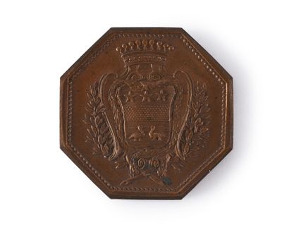 ATTENDANCE TOKEN. Octagonal shape, in gilded...