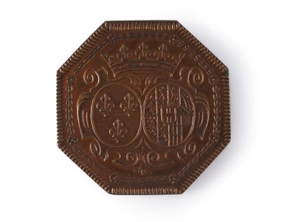 ATTENDANCE TOKEN. Octagonal shape, in gilded...