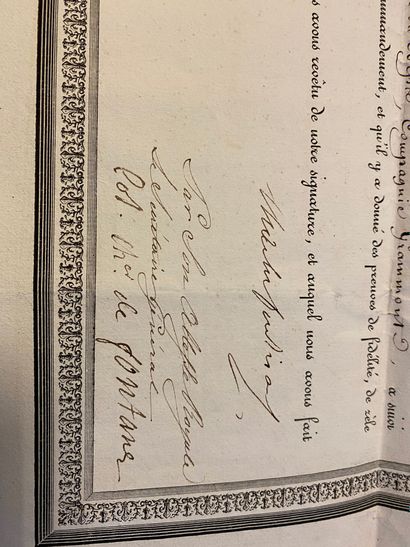 BREVET DE SERVICE SIGNED
BY THE DUKE OF BERRY.
Printed...