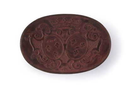 ATTENDANCE TOKEN. Oval shape, in gilt copper,...
