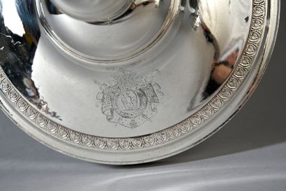 PAIR OF LARGE SILVER-PLATED CANDELABRAS FOR...