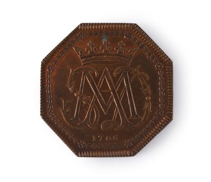 ATTENDANCE TOKEN. Octagonal shape, in gilded...