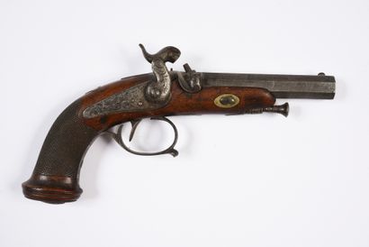 TRAVELING PERCUSSION GUN.
Short barrel, slightly...