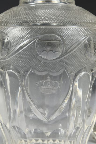 PAIR OF WINE DECANTERS, FROM THE ROYAL HOUSE...