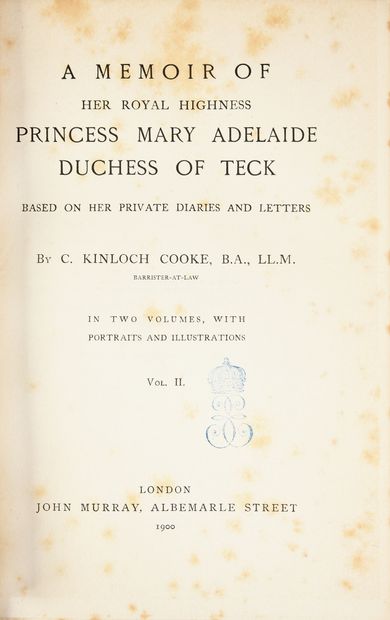 [EMPRESS EUGENIE'S LIBRARY]. 
 Kinloch Cooke...