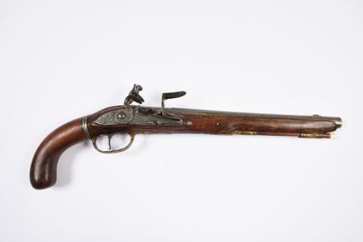 IMPORTANT PISTOL.
Flat-bodied flintlock with...