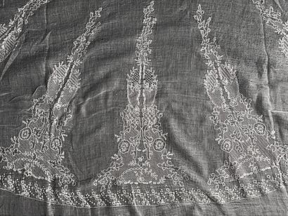 Elements of women's costume in white embroidery,...