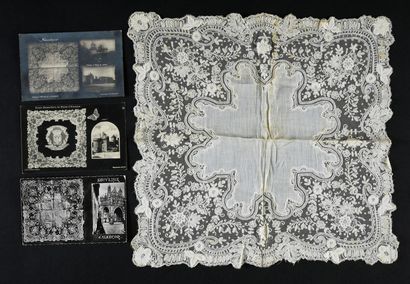 Embroidered tulle handkerchief, late 19th...