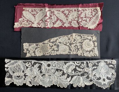 Three documents in needle lace, Sedan, France,...