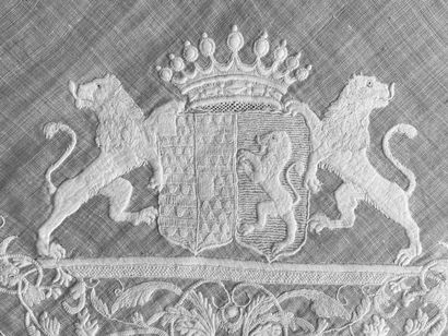 
Two handkerchiefs embroidered with the arms...