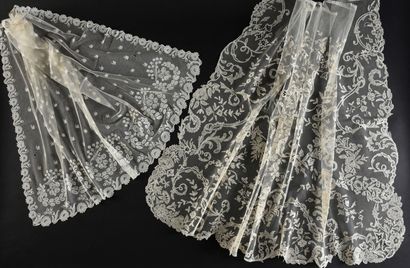 Apron and veil, applied from England, mid...